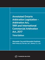 Annotated Ontario Arbitration Legislation   Arbitration Act