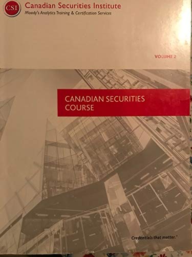 Canadian Securities Course Volume