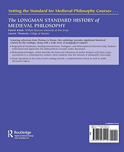 The Longman Standard History Of Medieval Philosophy