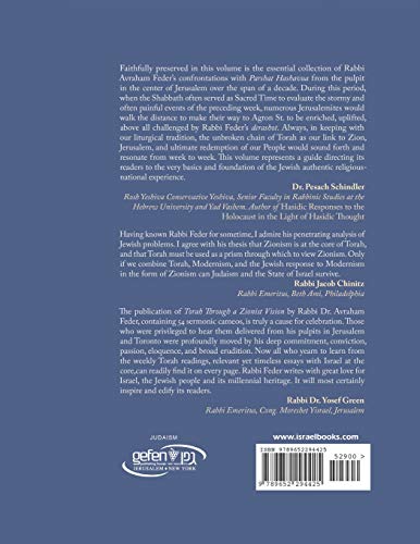 Torah Through a Zionist Vision: Volume 2: Vayikra, Bamidbar and Devarim [Paperback] Feder, Avraham