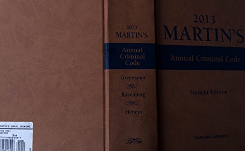 2013 Martins's Annual Criminal Code Student Edition