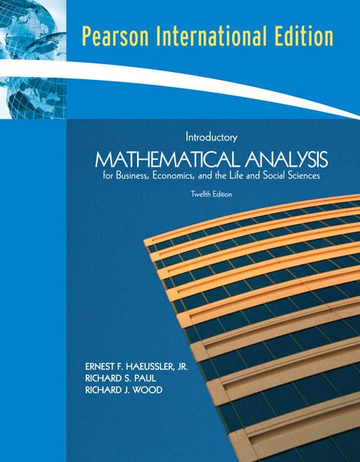 Introductory Mathematical Analysis For Business