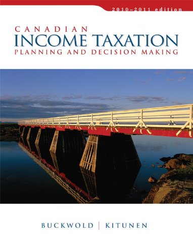 Canadian Income Taxation, 2010/2011 Edition Buckwold, William and Kitunen, Joan