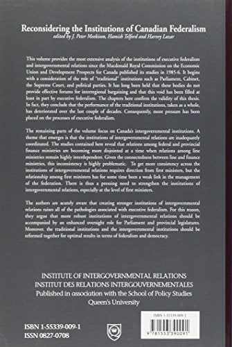 Canada: The State of the Federation 2002: Reconsidering the Institutions of Canadian Federalism (Queen's Policy Studies Series) (Volume 86) [Paperback] Meekison, J Peter; Telford, Hamish and Lazar, Harvey