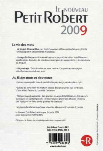 Le nouveau Petit Robert de la langue francaise 2009 (French Edition) Collectif