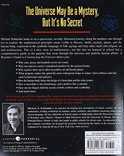 A Beginner's Guide to Constructing the Universe: Mathematical Archetypes of Nature, Art, and Science [Paperback] Schneider, Michael S.