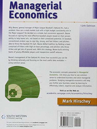 Managerial Economics Hirschey, Mark