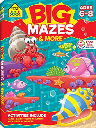 School Zone   Big Mazes & More Workbook   Ages