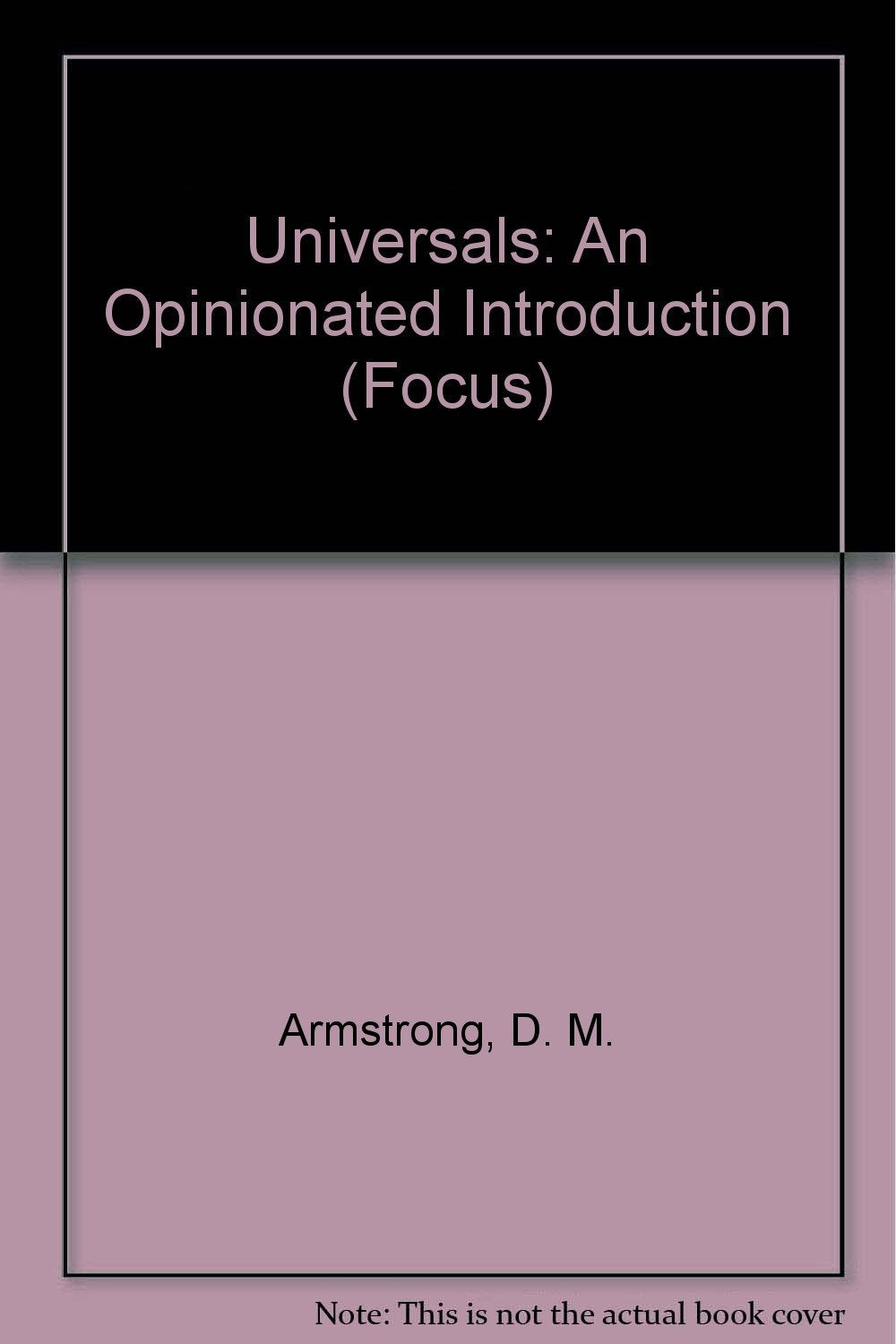 Universals An Opinionated Introduction