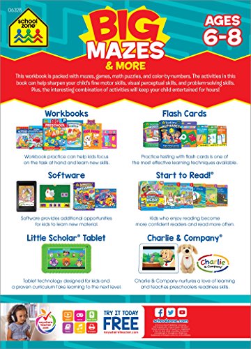 School Zone   Big Mazes & More Workbook   Ages