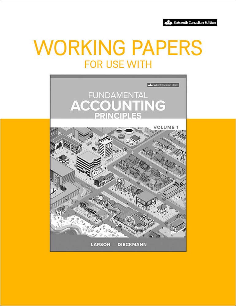 Working Papers For Fundamental Accounting Principles Volume