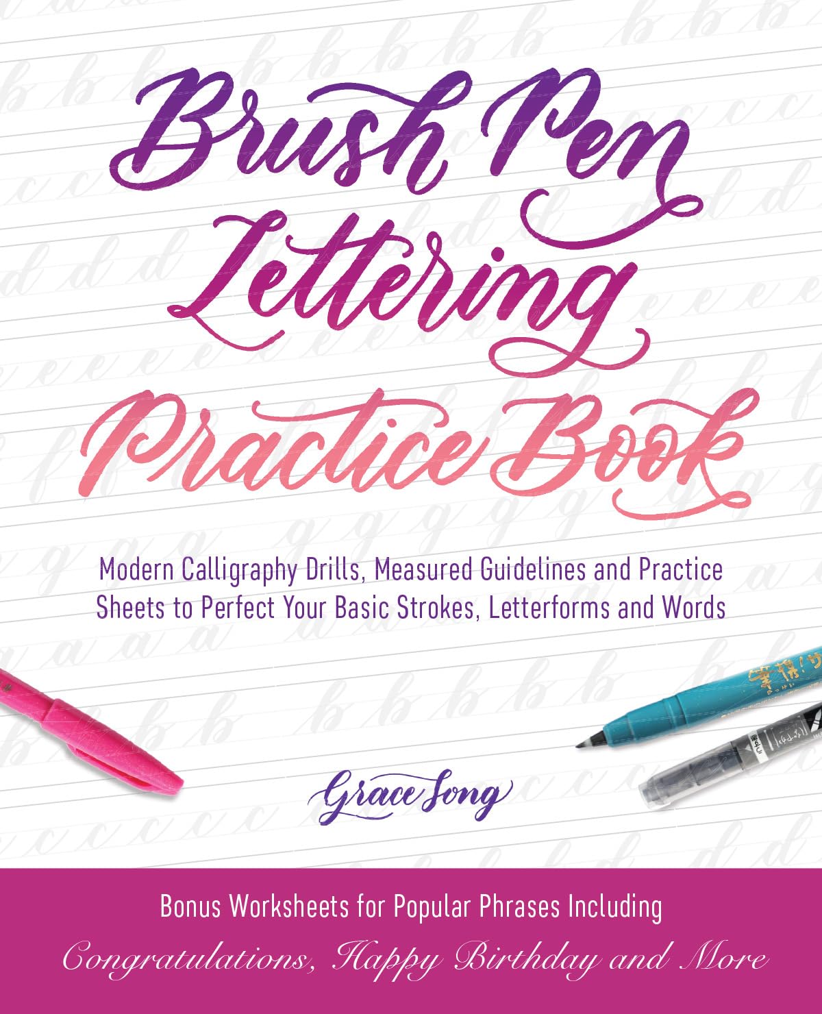 Brush Pen Lettering Practice Book Modern Calligraphy Drills