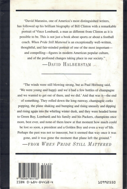 When Pride Still Mattered A Life Of Vince Lombardi