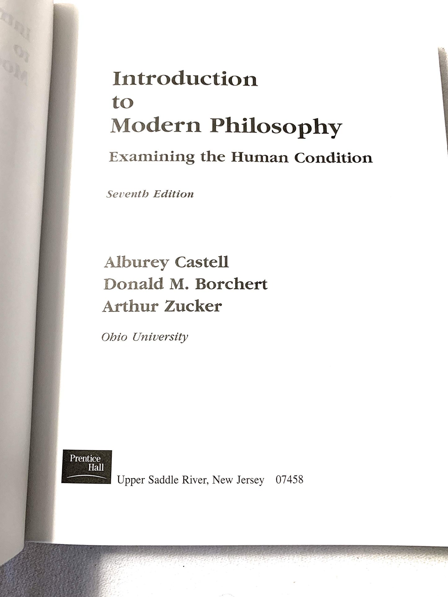 Introduction To Modern Philosophy Examining The Human Condition