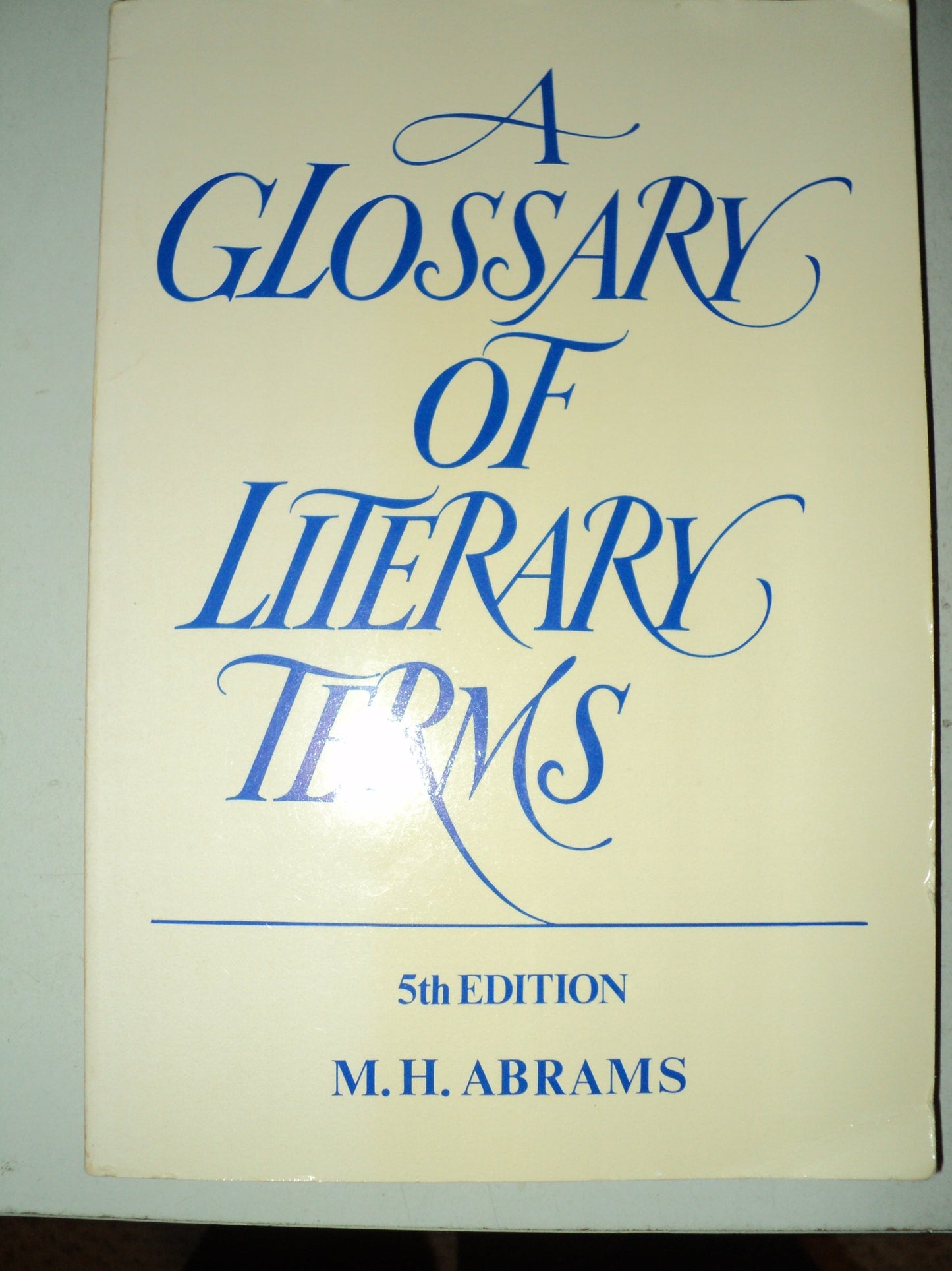 A Glossary Of Literary Terms