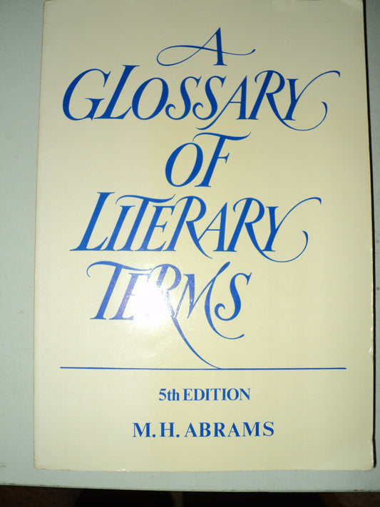 A Glossary Of Literary Terms