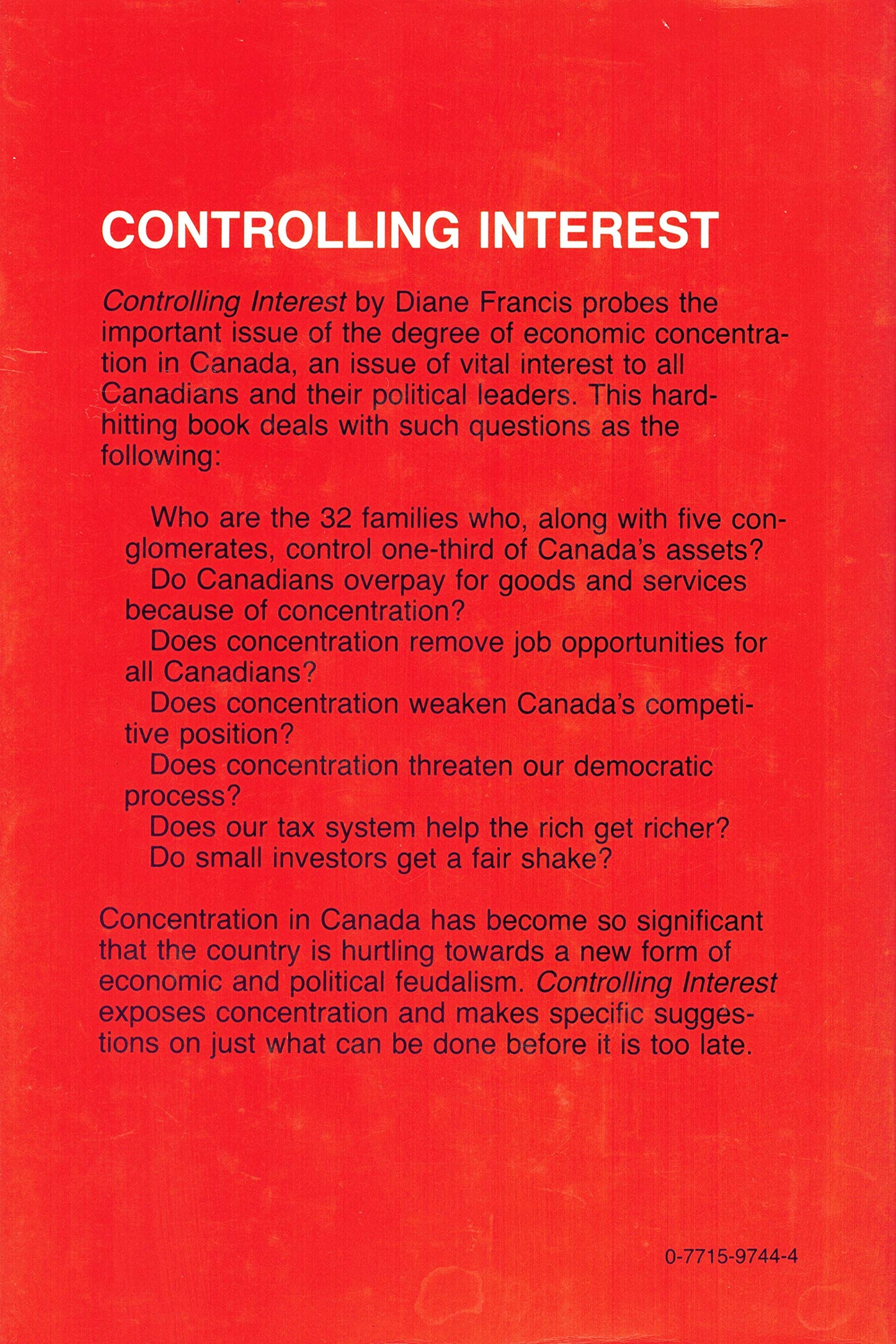 Controlling interest: Who owns Canada? [Hardcover] Francis, Diane