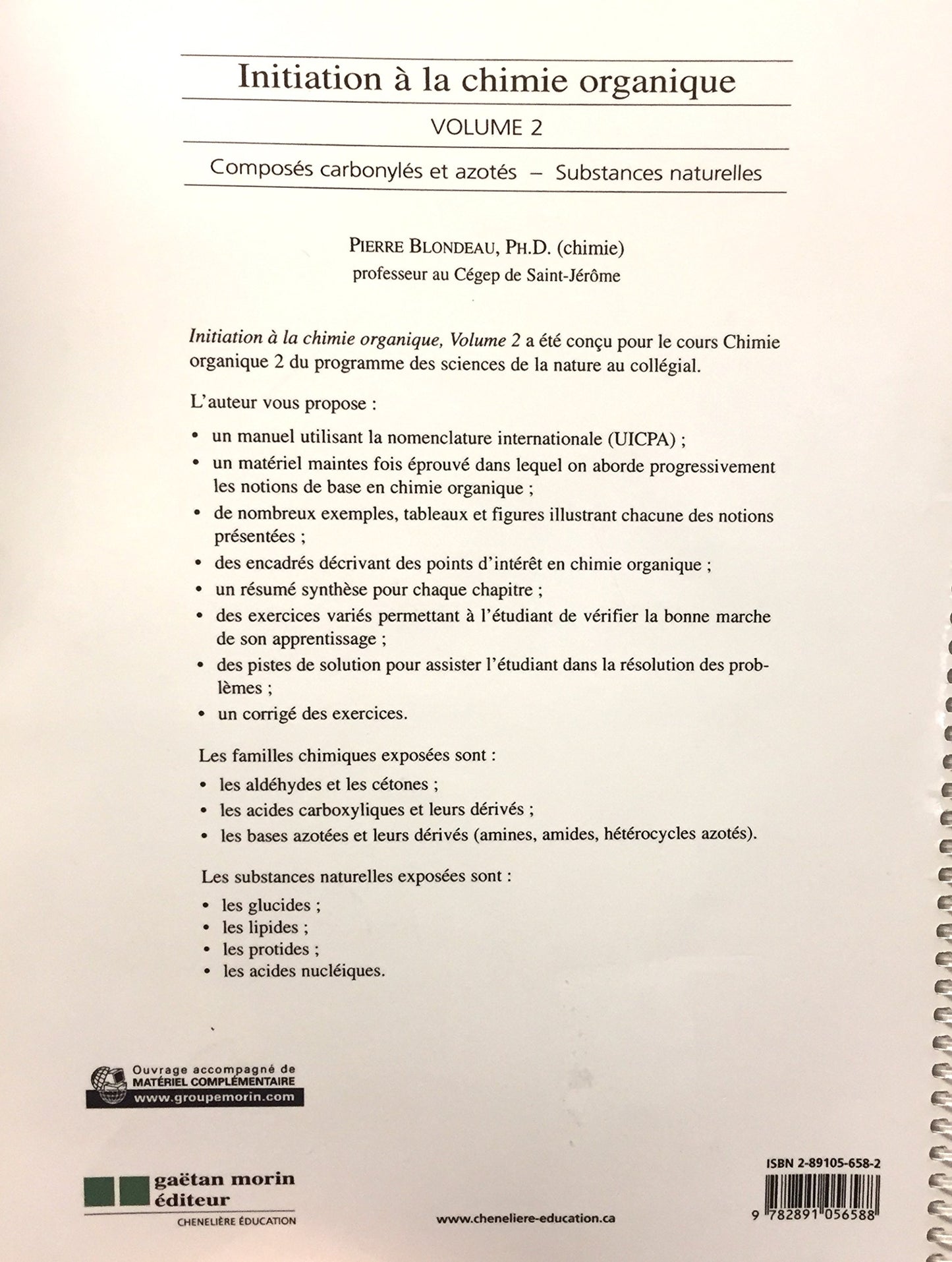 Initiation à La Chimie Organique Volume