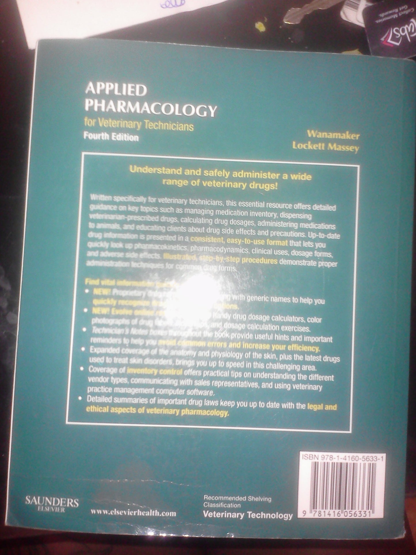 Applied Pharmacology For Veterinary Technicians